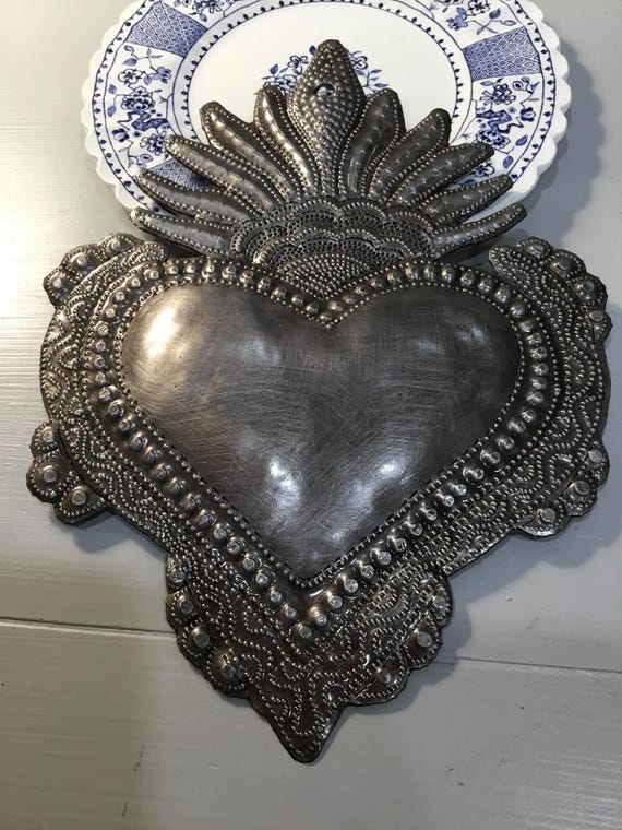 Silver Sacred Heart Handmade Silver Large