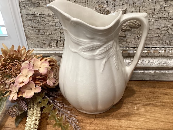 Ironstone English Wheat Pitcher Staffordshire Wlkinson 7.5”