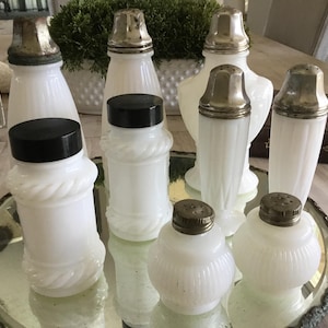 Milk Glass Salt & Pepper Shaker Sets White