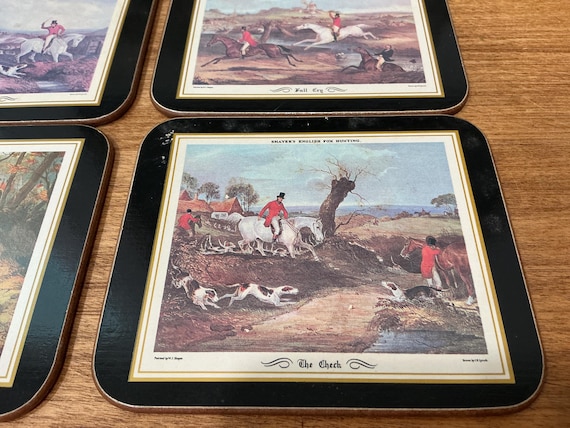 Shayer’s English Fox Hunt Coasters Set of Six Full Cry