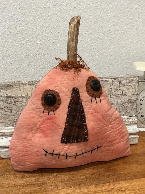 Handmade Quilted Pumpkin Jack o Lantern Face