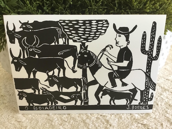 J Borges Postcard Brazil Puppy, Ox Herder