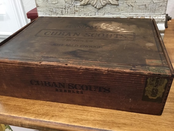 Antique Cuban Scouts Handmade Cigar Box 1910s