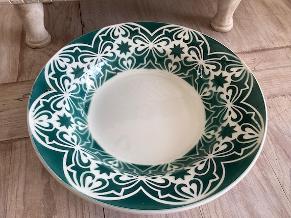 French Digoin Sarreguemines Moroccan Bowl Farida Green