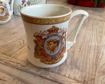 British Coronation Mug Commemorative King George VI Queen Elizabeth 1937