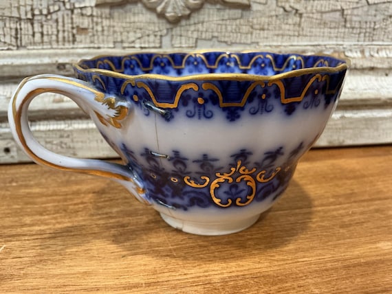 Antique Stapled English Copeland Teacup Mid 19th Century