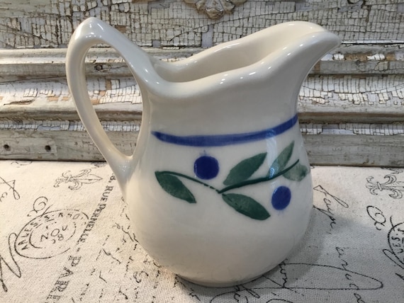Hartstone Pottery Creamer Syrup Pitcher Blueberries