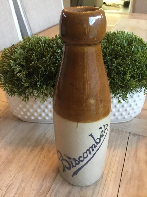 Biscombe Ginger Beer Bottle Stoneware Vintage