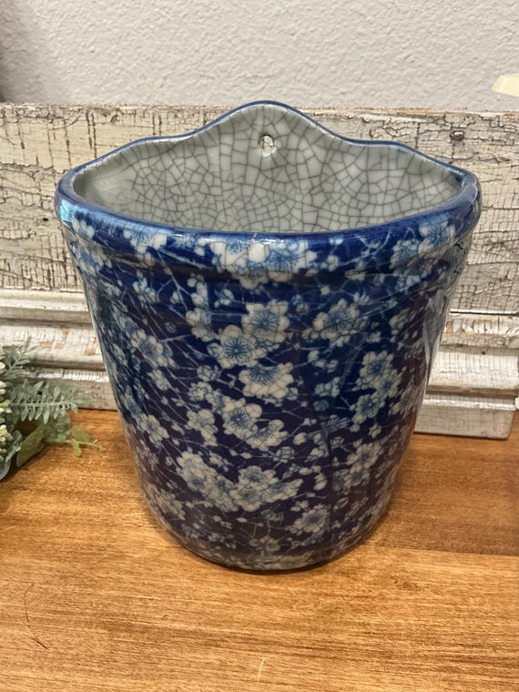 China Blue Wall Pocket Porcelain Seymour Mann