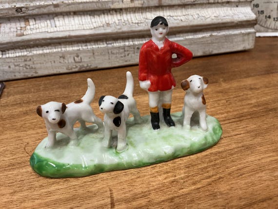 Fox Hunt Figurine Japan Maruyama Toki c1920s-1930s