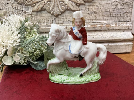 European Fairing Horse and Rider Figurine 1920s-40s