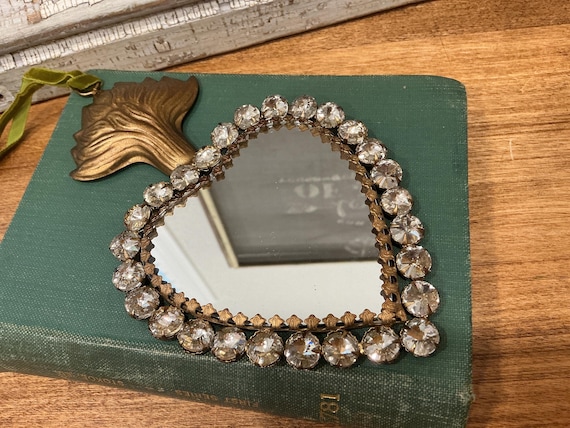 Jeweled Sacred Heart Mirror Gold