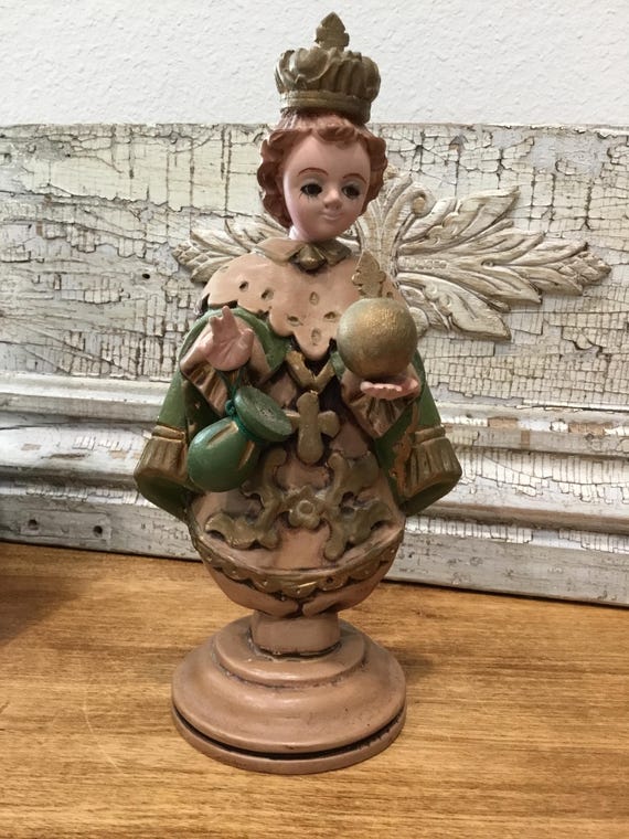 Infant Jesus of Prague Devotional Statue Vintage