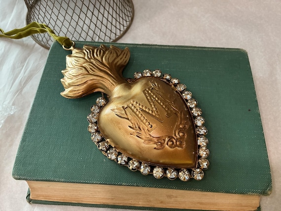 Jeweled Marian Sacred Heart Gold Catholic Devotion