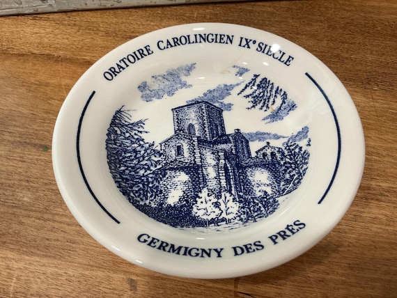 Souvenir French Bowl Carolingian Chapel Germigny-des-Pres France Transferware Mini Bowl Trinket Dish