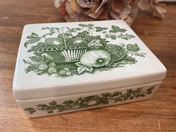 Ironstone Trinket Box Mason’s England Fruit Basket