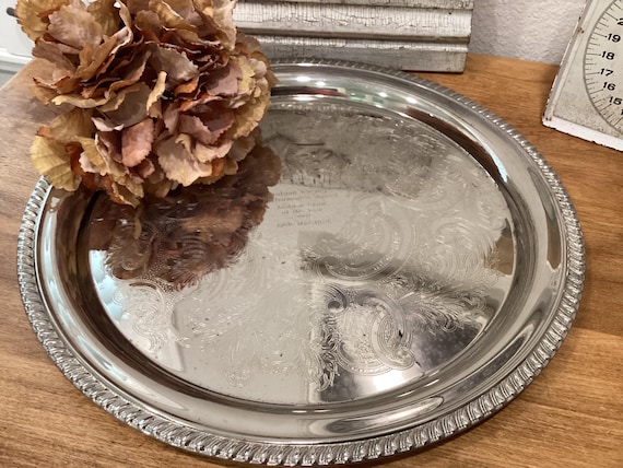 Silver-plated Horse Tray Trophy Arabian Racing Performance Award 2007 Round Tray