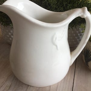 Ironstone Milk Pitcher 6” Chunky White