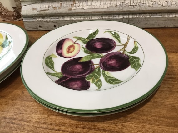 American Atelier Plates Harvest Fruit Set of Four 8”