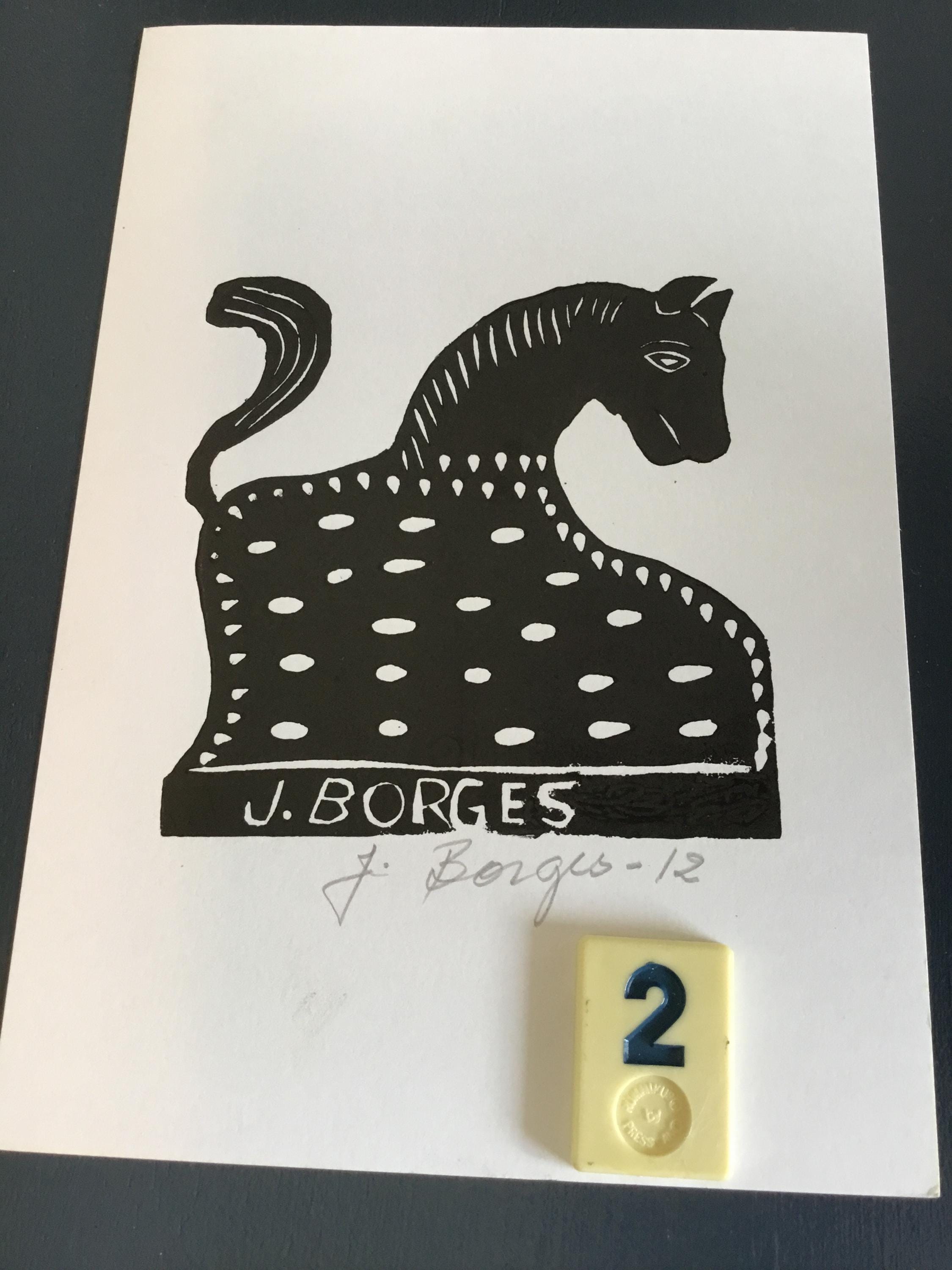 J. Borges Woodblock Print Horse Brazil - Etsy