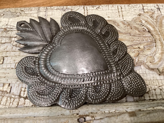 Haitian Silver Sacred Heart Handmade Metal