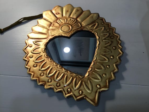 Gold Mirrored Sacred Heart Large
