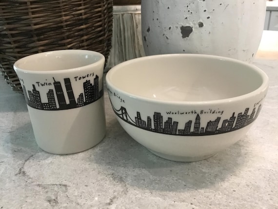 Fishs Eddy Bowl Mug Set Ironstone Restaurantware