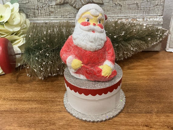Pottery Barn Santa Candy Box Paper Mache