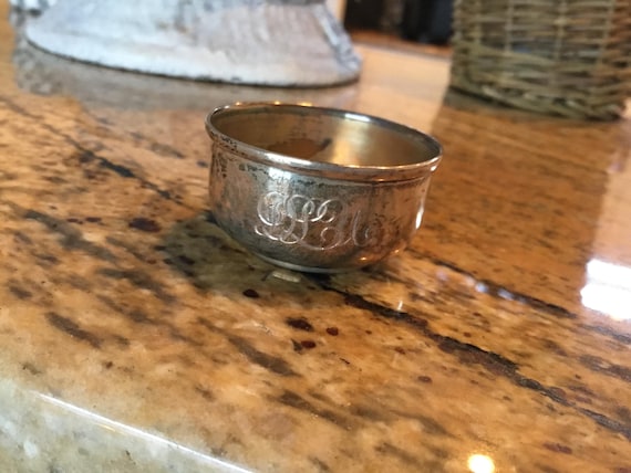 Sterling Salt Cellar Antique Engraved