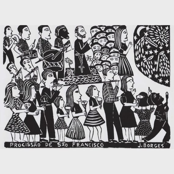 Jose Borges Postcard Print Brazilian Art