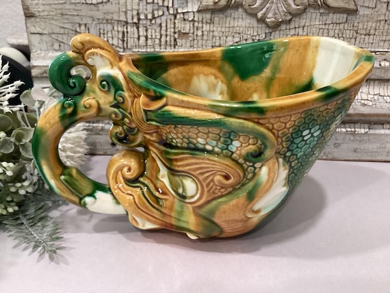 Asian Sancai-glazed STYLE Dragon Cup Mythical Beast Reproduction