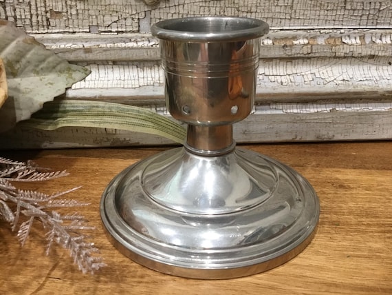 English Jostens Pewter Candlestick Holder Vintage