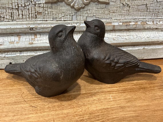 Set Cast Iron Birds Figurines