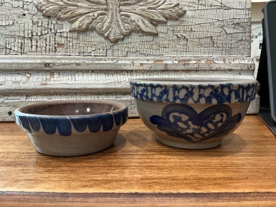 Salt-glazed Stoneware Bowls Beaumont Brothers BBP Spongeware Small Bowls