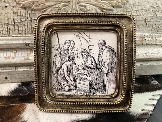 Nativity Sketch Framed Art Christmas Picture