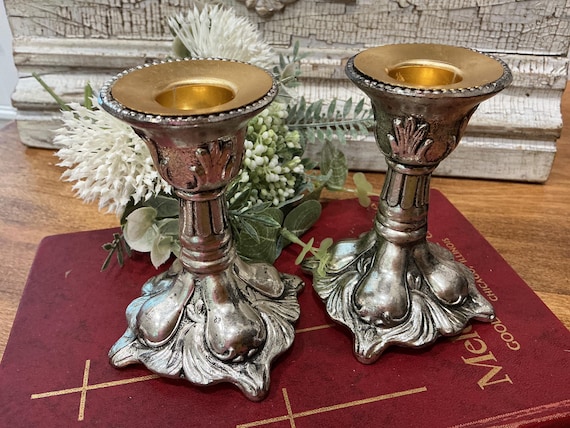 Authentic MCM SilverTone Candlesticks Japan