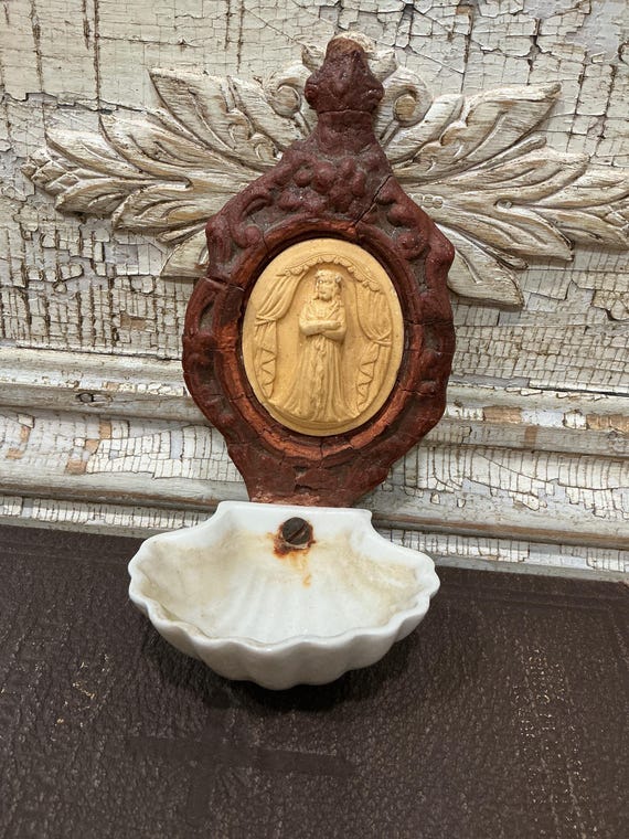 Authentic 19th Century European French Meerschaum Holy Water Font Napoleon III Era