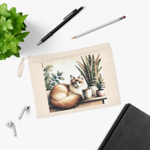 Boho Cat Pencil Case, Cat Lover Gift, School Supplies, Organizer for Artists, Office Accessories, Animal Lover Essentials