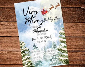 Christmas Birthday Party Invitation