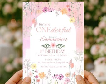 First Birthday “Onederful” Invitation Template