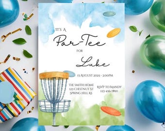 Disc Golf Birthday Invitation: Par-Tee Invite (Digital Download)