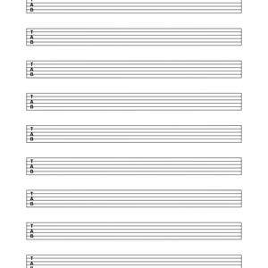 Tablaturas de guitarra en blanco - Tamaño A4 + Carta - Imprimible