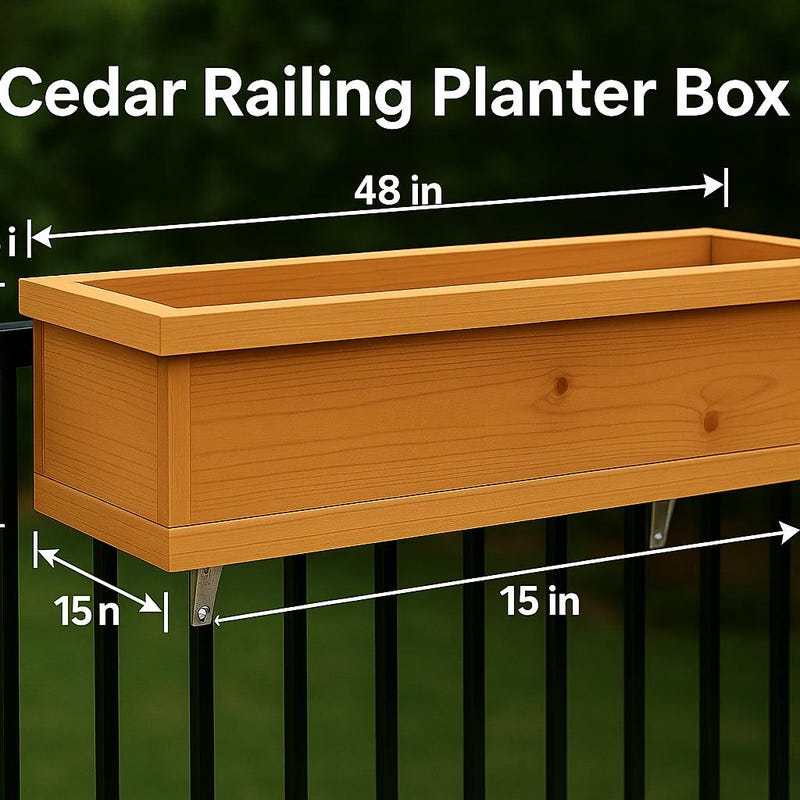 Floating Railing Box Planter Railing Planter Box - Etsy