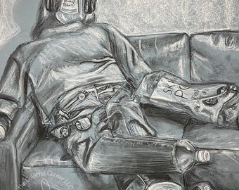 あなたが食べたものがあなた自身になるアートプリント | 消費主義の木炭画 | アーカイブアートプリント