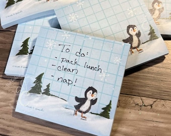 アイススケートペンギンの付箋 | 冬の付箋