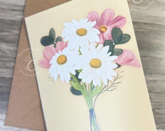 花のグリーティングカード | 5 x 7インチの花束グリーティングカード