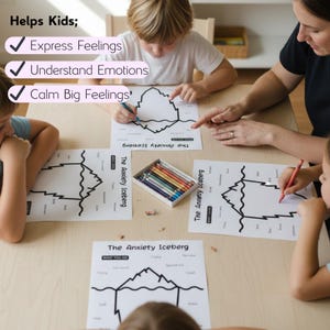 A child’s hands using crayons to complete a creative coping skills worksheet, illustrating social emotional learning (SEL) tools in action.