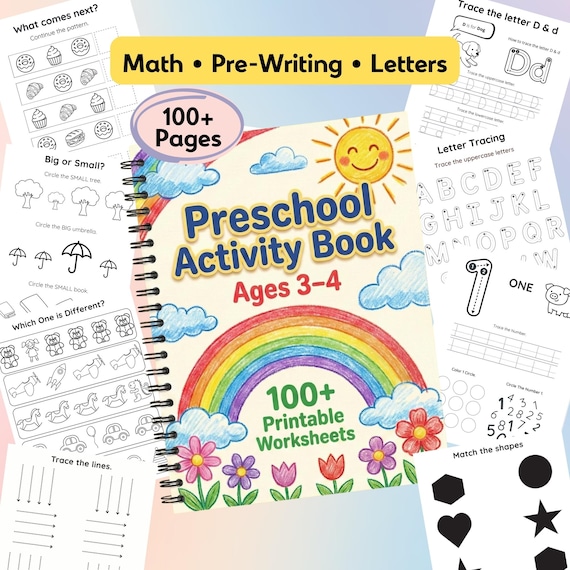 Preschool Curriculum Bundle Age 3-4 - Homeschool Pre-K Activities | Printable Activity Worksheets