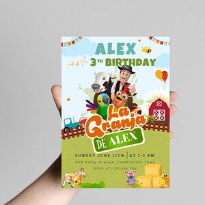 Invitación Zenon Template, Editable Zenon Birthday Invitation, La Granja de Zenon Invitation, Farm Birthday Invitation, Editable in Canva