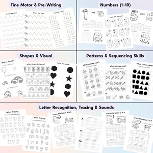 Preschool curriculum bundle cover image showing printable worksheets for age 3-4 homeschooling and kindergarten readiness.
